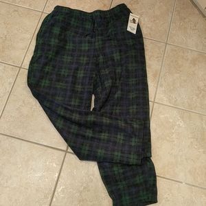 Men's large plaid fleece sleep pants